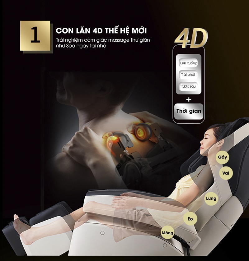 Ghế massage toàn thân Kiwami 4D-970 Japan